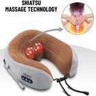Trakk Deep Tissue Memory Foam Neck Massage Travel Pillow  Brown  open Box 