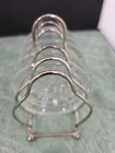 Set Of Vintage Mid Century Modern Glass Coasters With Metal Holder Set Of 6