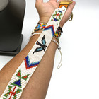 Native American Beaded Thunderbird Headband Leather 25 -27 