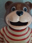 Pot Belly Teddy Bear Plastic Coin Bank 7  Jsny Vintage 70s Used Vntg Collectible