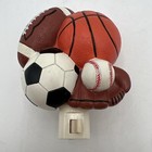Vintage Sports Nightlight Baseball Basketball Football Soccer Kids Room Tested