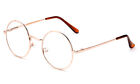 Metal Gold Reading Glasses Aviator Round Unisex Spring Hinged Round John Lennon