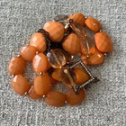 Three-strand Orange Bead Necklace