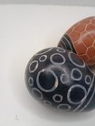 Vtg Kenya Hand Carved Painted Soap Stone Egg  3    Set Tribal Decor African Art 