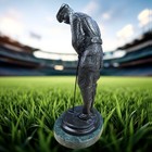 Vintage 12    Solid Bronze Golfer Stture W marble Base