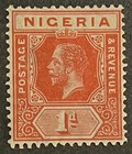Travelstamps   Nigeria Stamps Sg 2 - 1d King George V Mint Mogh