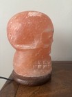 Rare Skull Shaped Himalayan Pink Salt Lamp  7 - 9   Height Light Glow Skeleton