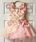 Weissman Girls Pink Floral Ballet Tutu Dress Leotard Sleeveless Size 1c