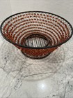 Vintage Handcrafted Metal Beaded Decorative Bowl Basket Translucent Beads
