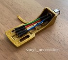 Technics Style Gold Headshell W  Ofc Gold Plated Wire Leads  Universal Fit 