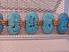 Vintage Copper Enamel 1  Wide Link Bracelet 7  Unbranded Designer