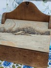 Vintage Primitive Hand Painted Winter Landscape Wall Hanging Wooden Storage Box