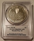 1991-95 W Wwii Commemorative Silver Dollar Proof Pr69 Dcam Pcgs Rogers Signed