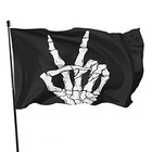  Skeleton Hand Flag Outdoor victory Bone Gesture Peace Sign 3x5 Ft Mh-004