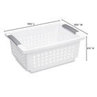 Sterilite Medium Plastic Stackable Storage Organizer Basket Bin  White  10 Pack 