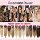 Thick Clip In 100  Human Hair Extensions Double Weft Mix Color Full Head 10-24