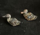 Three  3  Vintage Carved Wooden Miniature Mallard Duck Decoys