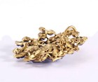 Clear Rhinestone Round Flower  Brooch Pin In Gold Tone Rivoli Floral Wedding New