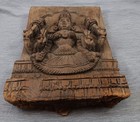 Antique Hand-carved Wood Chariot Panel Lakshmi Hindu Goddess Frieze 14  Heavy
