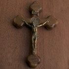 5 5  14cm Wood Budded Wall Cross Crucifix Home Altar Catholic Antique Gold