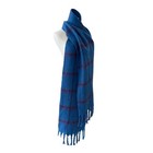 Blue Plaid Scarf Wrap Soft Cozy Warm Winter Accessory Women 90 Inch