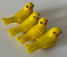 Set Of 5   Vintage Glass Micro Miniature Yellow Bird   Chicks Figurines China