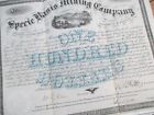 Arizona Territory 1866 Mining Bond Certificate  Specie Basis Mining Company Az