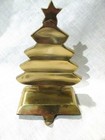 Vintage Solid Brass Christmas Tree Stocking Holder Made In India 5 1 2  