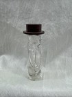 Antique Figural Glass Perfume Bottle  4    Art Deco Vanity Dapper Man In Brown Hat