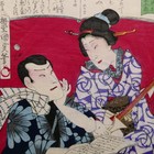 Kunimasa Iv Ukiyo-e Woodblock Print Kabuki Actor Meiji Era Japanese Antique Art