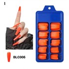 100pcs Acrylic Nail Coloured Long Full Cover False Nails Ballerina Coffin French