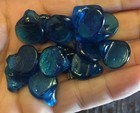 Vintage Electric Fire Blue Organic Chubby Wide Drops Glass Trade Bead Lot