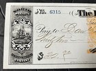 1871 Bank Of California Bank Check Sailing Ship Vignette Printed Tax Stamp