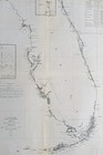 1854 Us Coast Survey   Bache Large Rare Antique Map Of Florida - Us Coast Survey