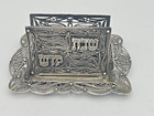 Vintage Judaica Filigree Sterling Silver Shabbat Holiday Match Box Holder   Tray
