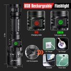 Super Bright 900000lm Led Flashlight Rechargeable Powerful Tactical Police Torch
