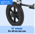 Medline Durable Folding Transport Wheelchair     Steel Frame  19    Seat 