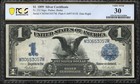 1899  1 Silver Certificate Black Eagle Pcgs 30 Fr 232 53057