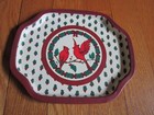 Cardinal Vintage Small Metal Tray Christmas Holly 7 5 8 Inch Free Ship
