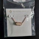 Kendra Scott Elisa  Pendant Rose Gold Necklace Iridscent Drusy