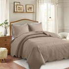 Luxurious Floral Quilt With Pillow Shams Reversible Bedspreads Twin Queen King