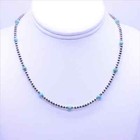 Kingman Blue Turquoise And Sterling Silver Navajo Pearl Gemstone Beaded Necklace