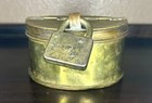 Vintage Brass Oval Snuff Tobacco Box Hinged Lid Solid Brass Lock