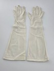 Vintage Van Raalte Ivory Nylon Opera Gloves Size 6 5 Button Wrist