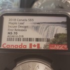 2018 Canada 5 Dollars Silver Maple Leaf Incuse Design Er Ms70 Ngc 