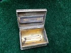 Antique Match Holder   Safe   Box Ornate Silverplate W Striker Strip