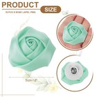 16 Pcs Rose Lapel Pin  2 Inch Men s Flower Boutonnieres  Green