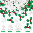 Jetec 150 Pcs Tiny Resin Christmas Snowflake Decorations Small  White  Green 