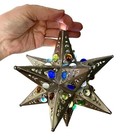 Mexican Tin Star W Colored Marbles  Hanging Moravian Star  Mexico Estrella 8 