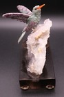 Peter Muller Hand Carved Rubi Hummingbird On Quartz Flower Base 4 1 4 